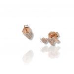 Rose gold plated silver 925º earrings with hearts   (code FC006486)